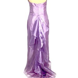 Jessica McClintock Bridal Strapless Lavender Mermaid Evening Dress Ruffles 10